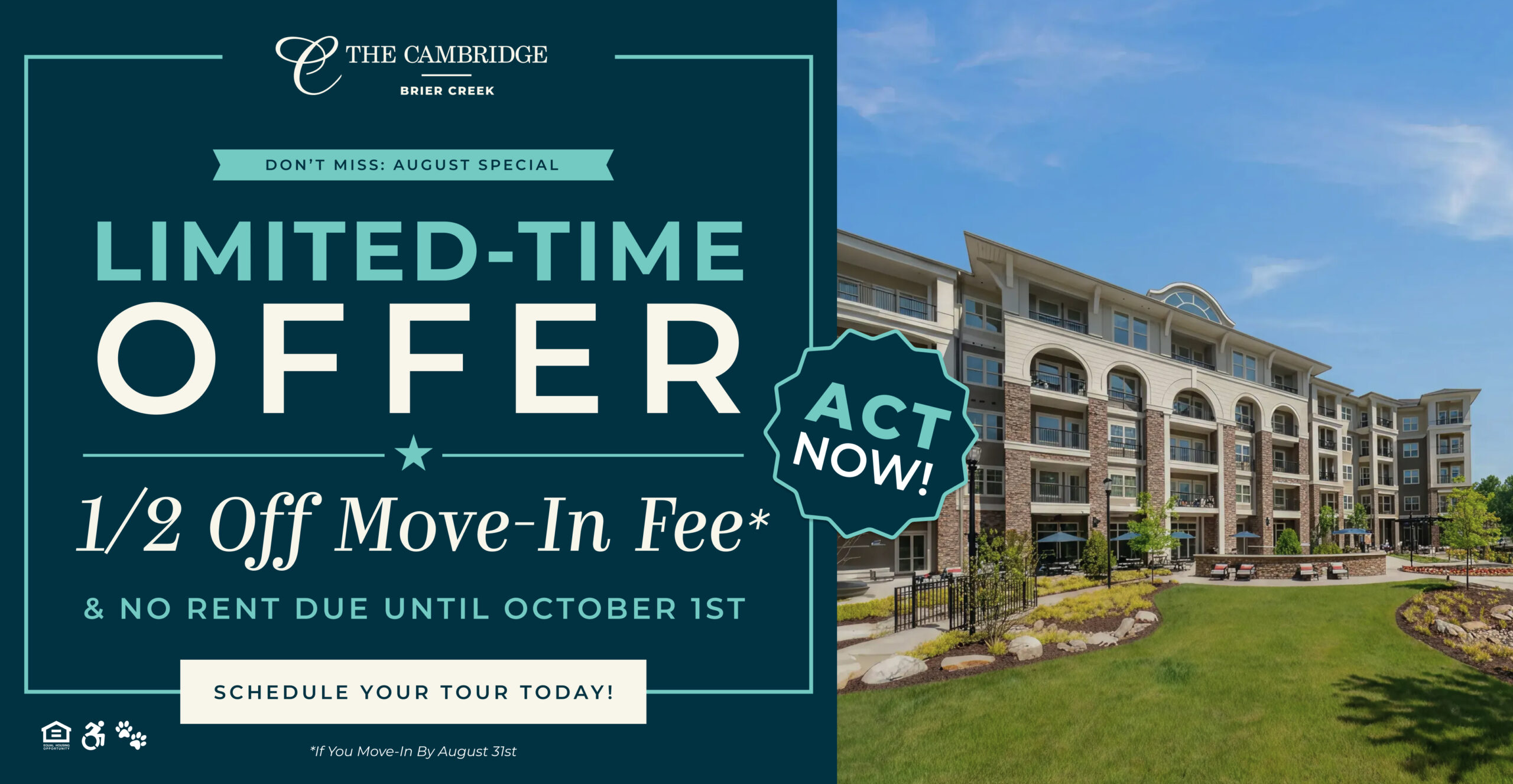 Month of July Free! Click to Schedule Your Tour Today!