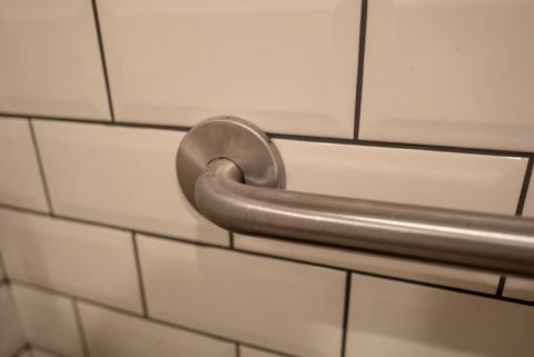 Bathroom guard rails at retirement community